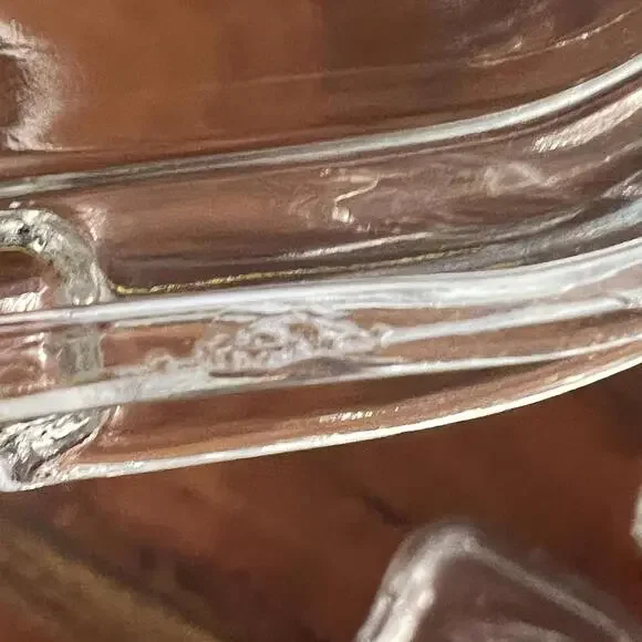 Vintage Clear Federal Glass Refrigerator Dish lids 4" Embossed Vegetables Set 3 - Picture 3 of 4